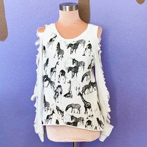 36 Point 5 Distressed Safari Animal Sweater